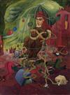 CHARLES ELMER HARRIS (BENI E. KOSH) (1917 - 1993) Three Surreal paintings.